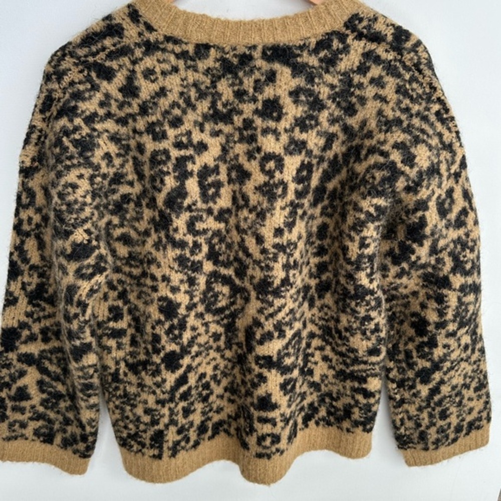 Madewell Alpaca Wool Leopard Crewneck Thick Cozy Sweater‎ Size Small - Picture 7 of 10